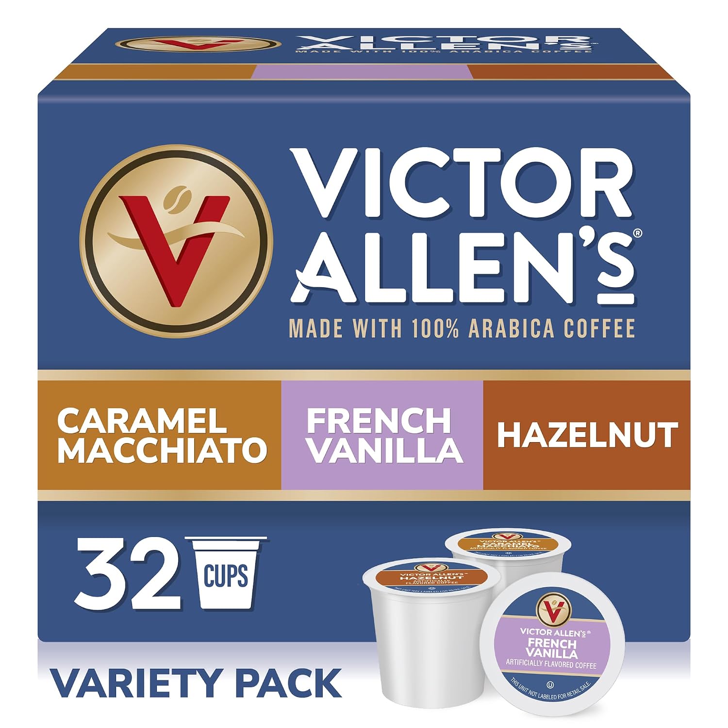 Victor Allen's Coffee Hazelnut Flavored, Medium Roast, 1 Pack - 12 Count, Single Serve Coffee Pods for Keurig K-Cup Brewers