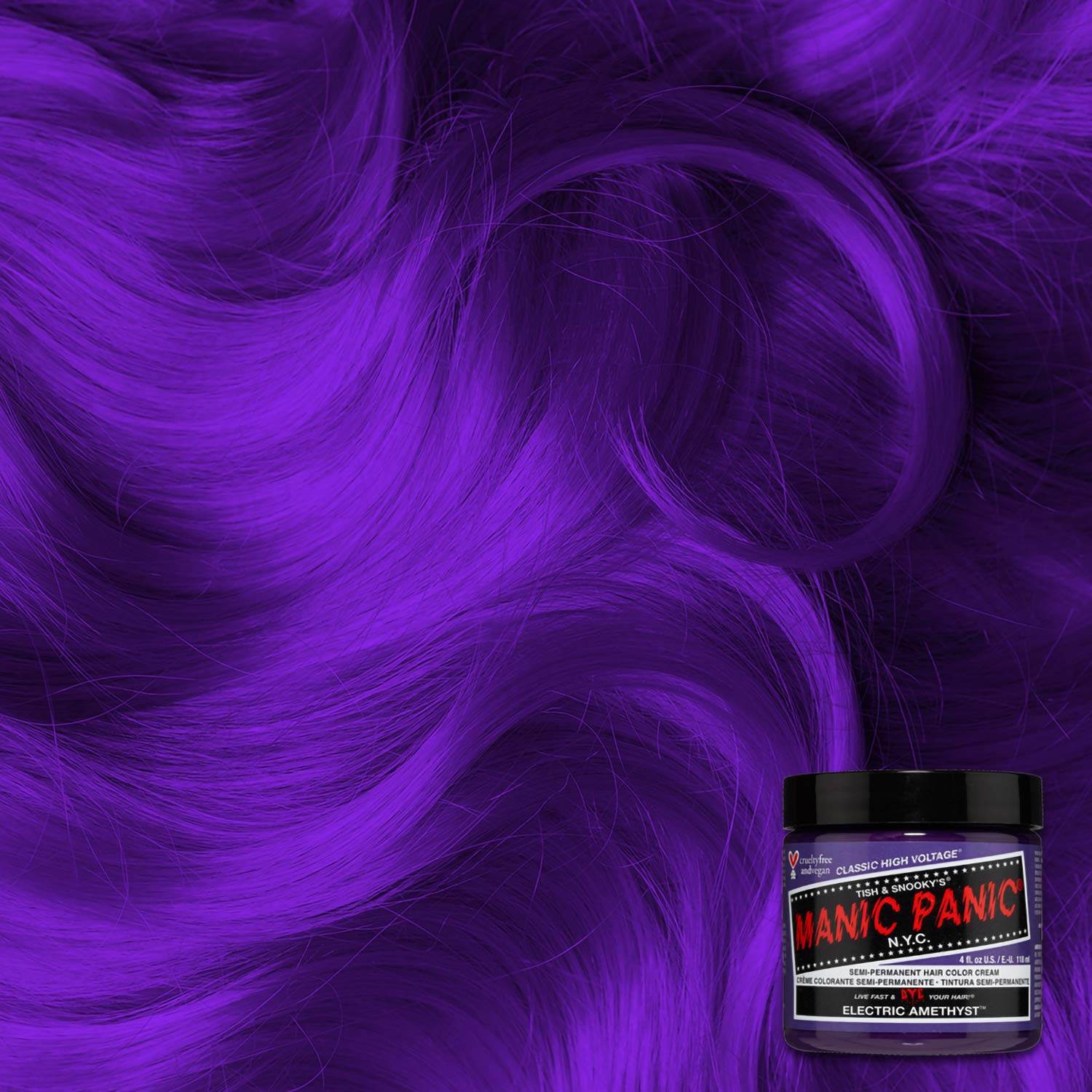 MANIC PANIC Classic Cotton Candy Pink Semi Permanent Hair Color - Bright Pink Hair Dye for Women & Men That Lasts 4-6 Weeks - Vegan, Ammonia & Cruelty-Free - Create & Mix Custom Shades (4oz / 2pk)