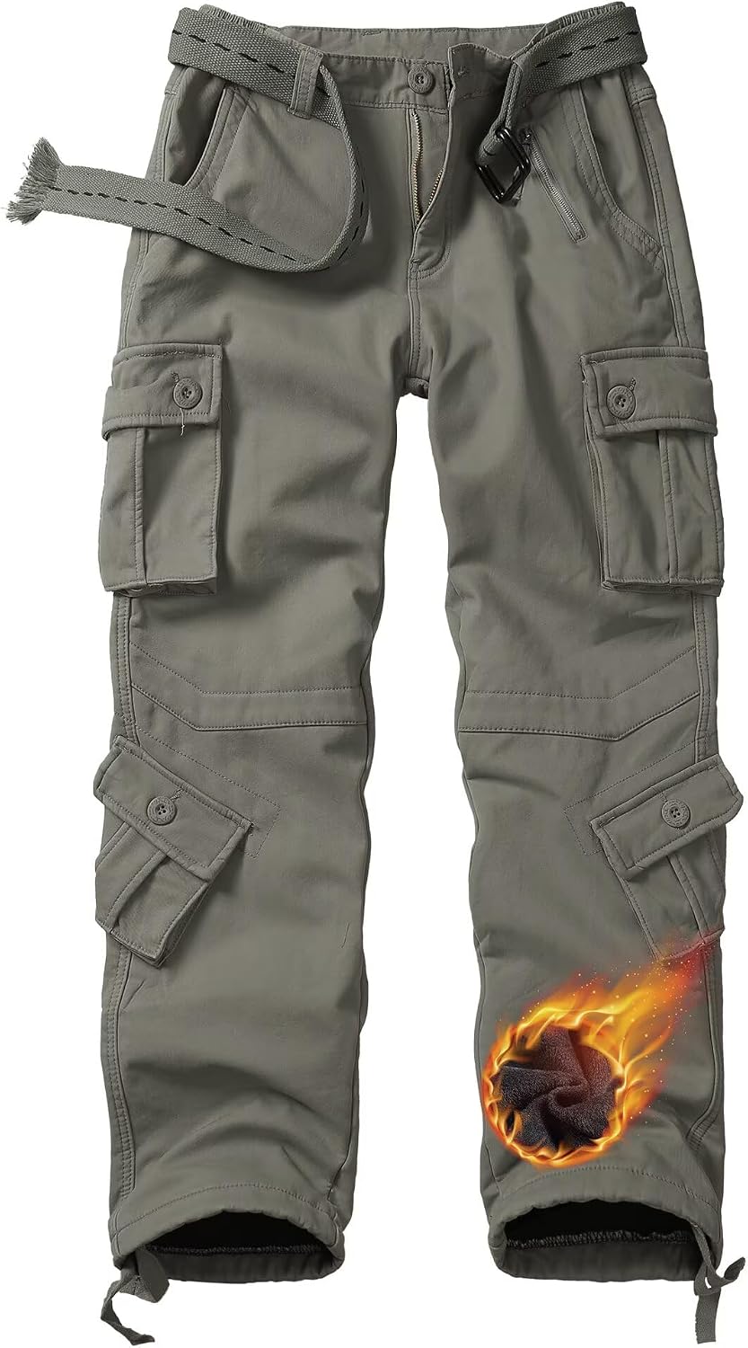 TRGPSG Men's Fleece Lined Hiking Cargo Pants