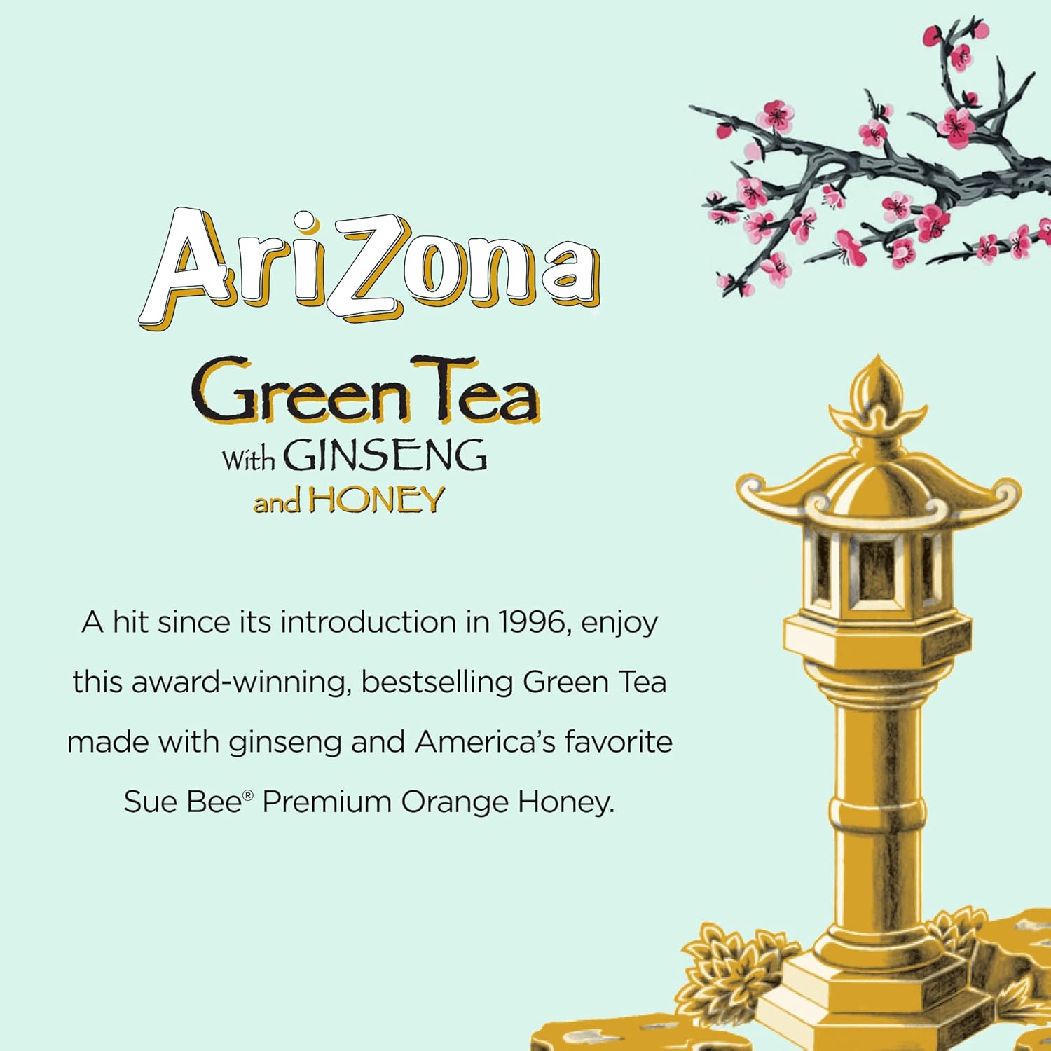 Arizona Green Tea with Ginseng and Honey - 16 Fl Oz (12 Pack)