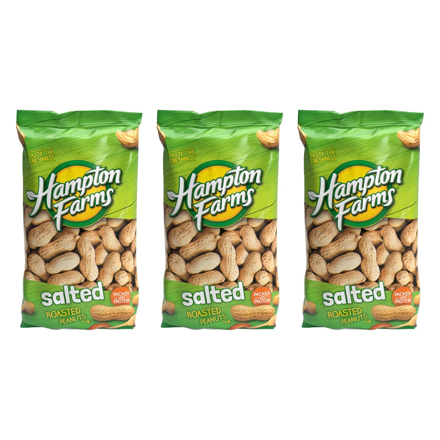 Hampton Farms - USA Grown All-Natural - Fancy Roasted In-Shell Salted Peanuts - 5 lb. Bag