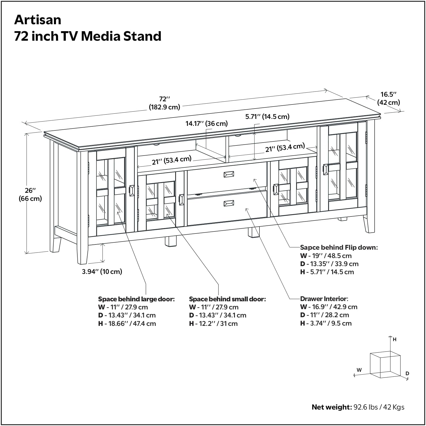 SIMPLIHOME Artisan 53" Wide Solid Wood TV Stand in Russet Brown