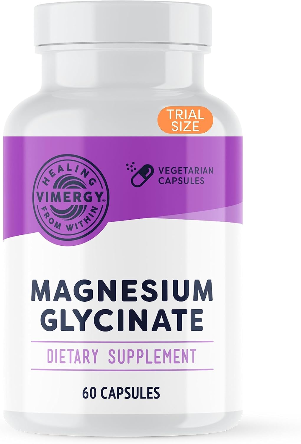 VIMERGY Magnesium Glycinate Supplement, Vegan, 180 Capsules, 90 Servings