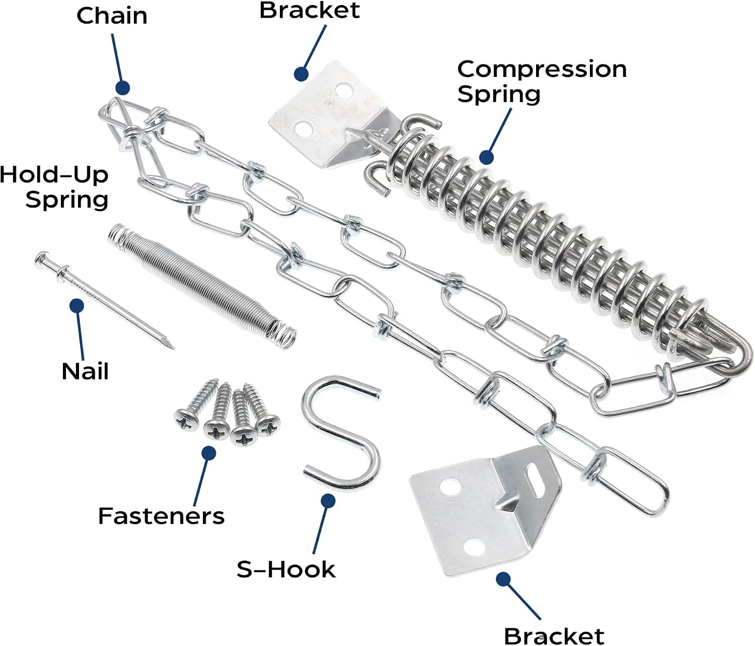 Prime-Line K 5026 Storm Door Protector Chain & Spring, Aluminum Finish (Single Pack)