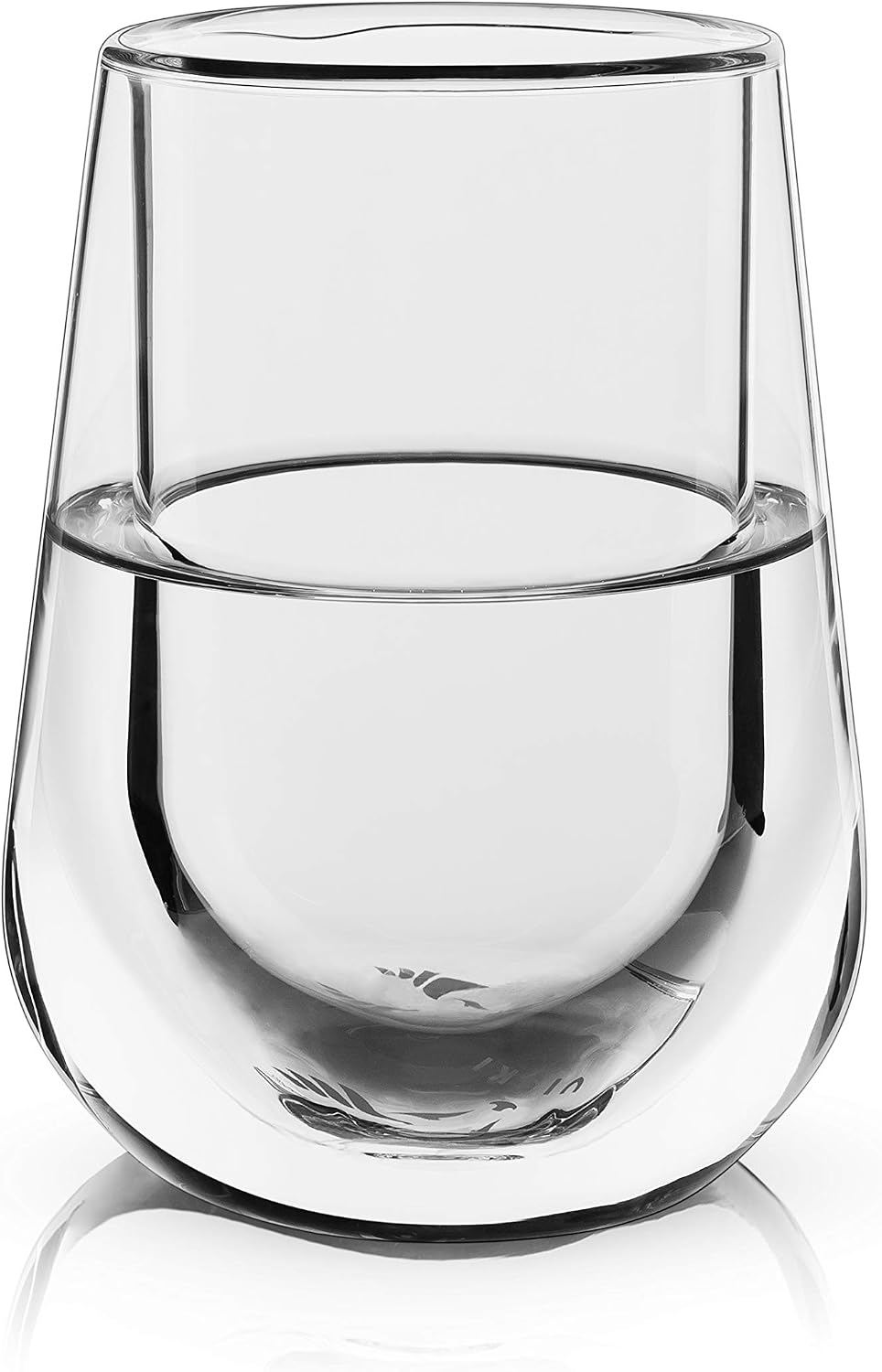 Viski Glacier Double Walled Beer Glass with Active Cooling Gel, Perfect for Cold Drinks at Indoor and Outdoor Parties, Special Occasions, Home Bar Accessories, Great Gifts for Men, 16 oz, Set of 1