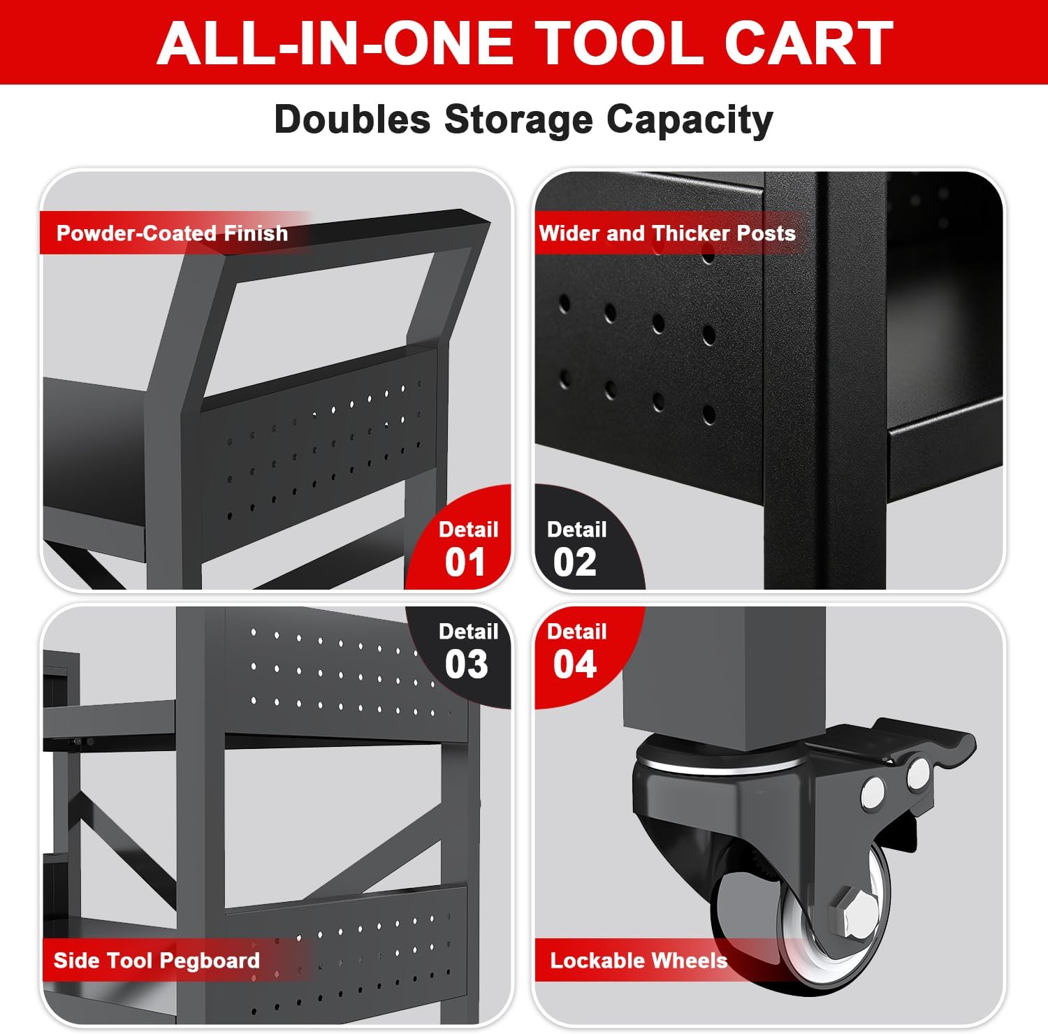 Work Bench with Pegboard,Heavy Duty 3000lbs Capacity Workbench Adjustable Shelves,Work Table for Garage Warehouse47.2 H*47.09" W*19" D