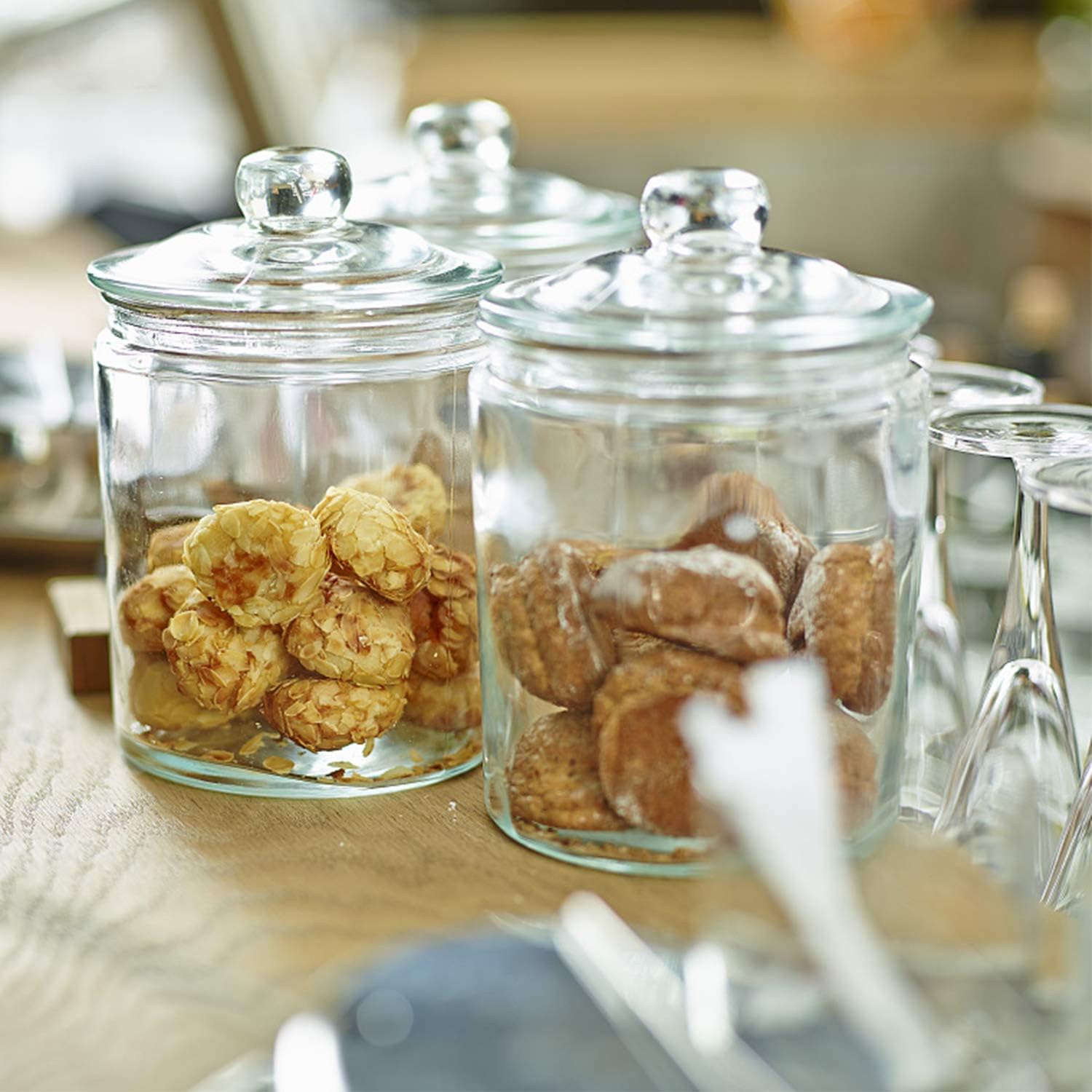 Maredash Glass Jars 64 oz,Candy Jar with Lid For Household 3 Pack