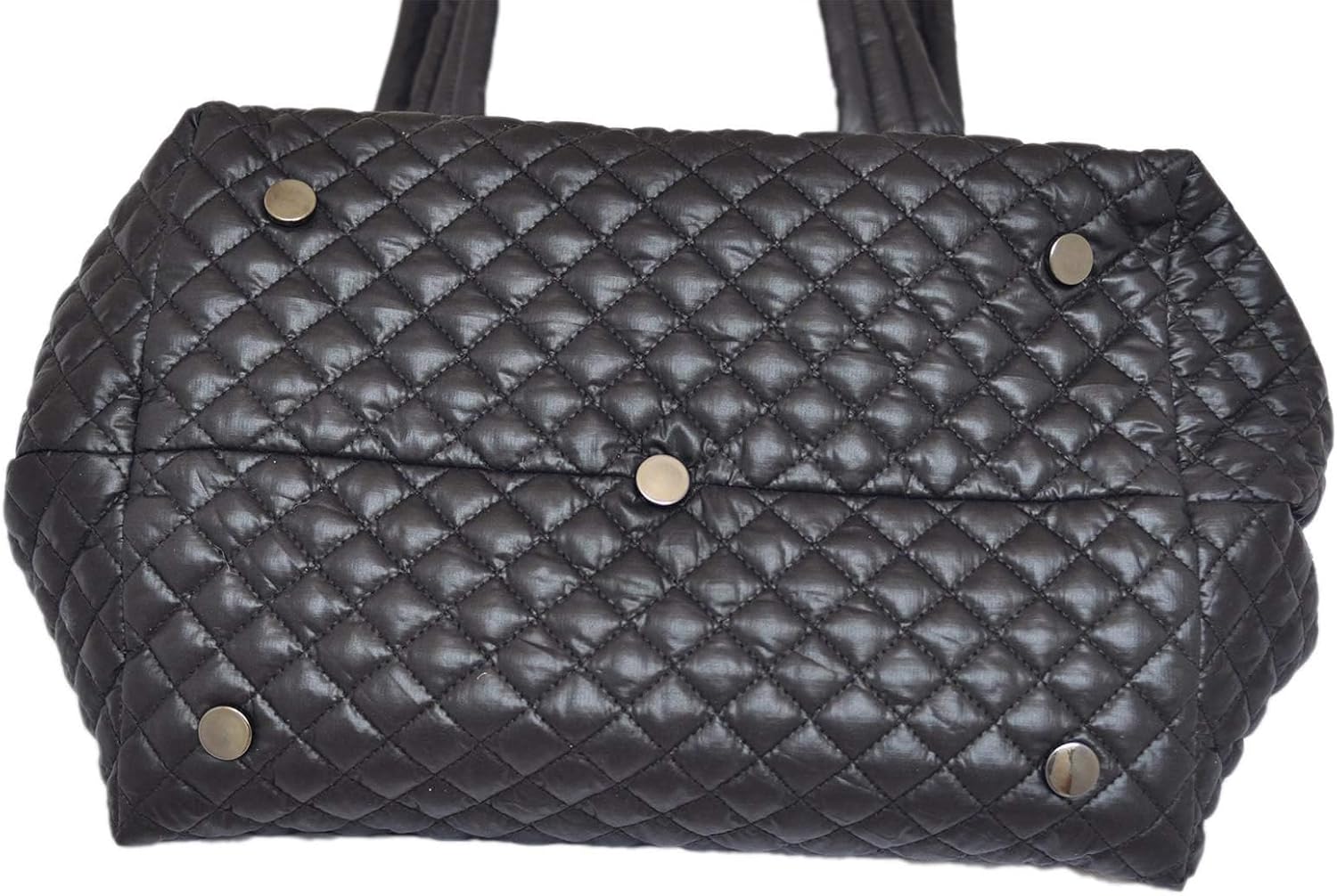 Comfortable Lightweight Large Quilted Zipper Tote with Pouch water repellent Black