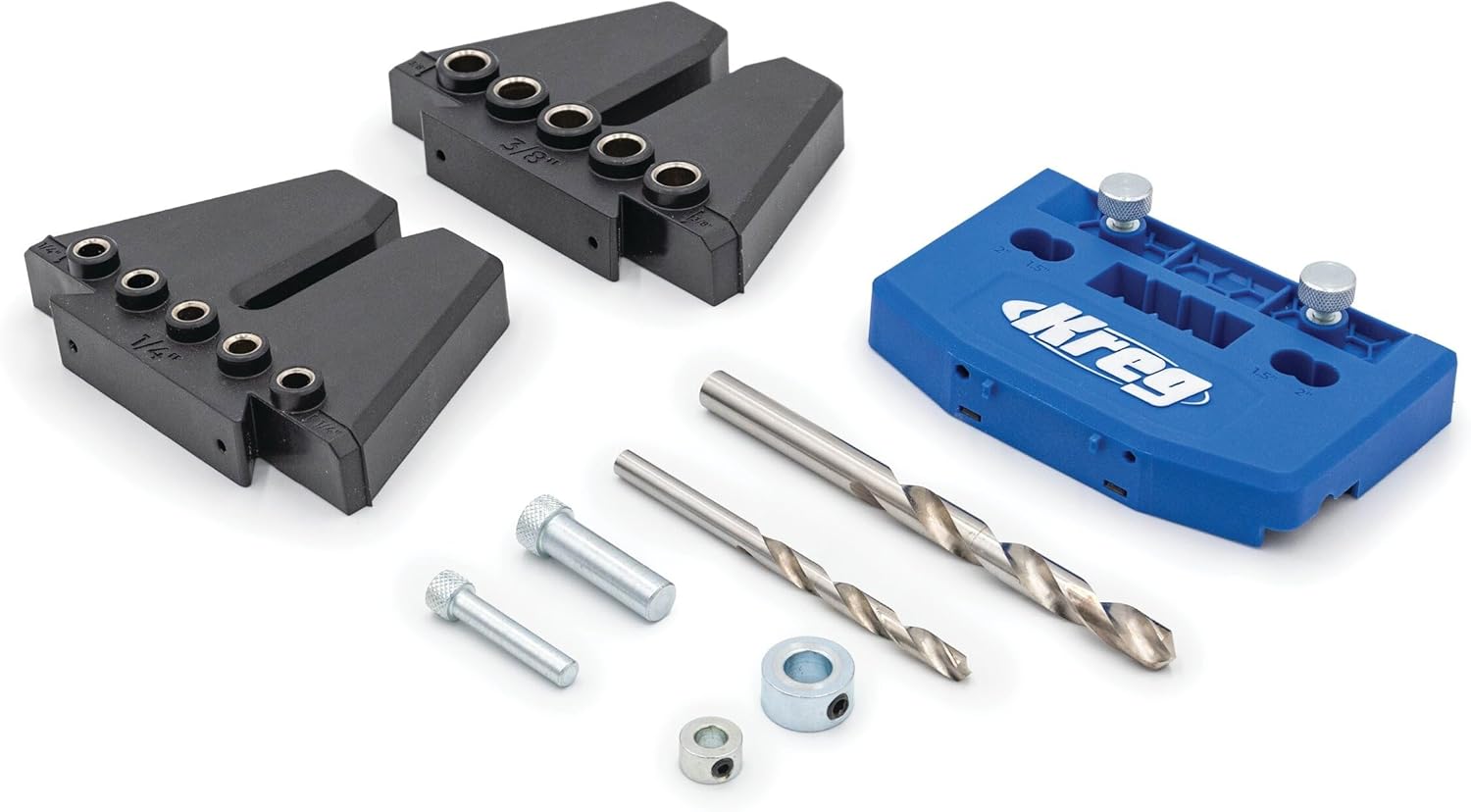 Kreg Dowel Jig Kit - Doweling Guide Kit with Removable Drill Guides - No-Measure Doweling Jig for Benchtop and Workshop Projects - Cabinet Joint