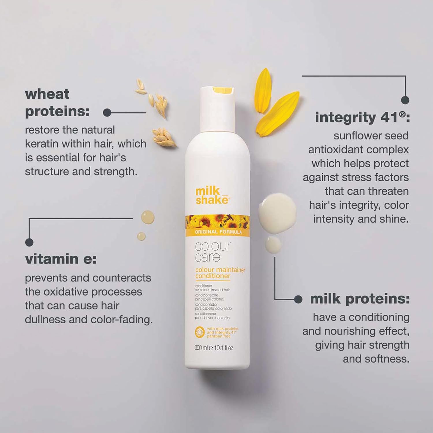 milk_shake Color Maintainer Conditioner | Paraben-free Conditioner for Color-Treated Hair | With Milk Proteins and Sunflower Seed Extract to Hydrate, Protect, and Support Shine