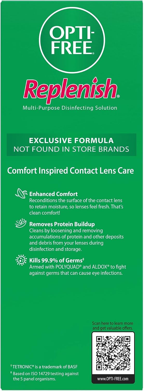 OPTI-FREE Replenish Multi-Purpose Contact Lens Solution, 10 Fl Oz