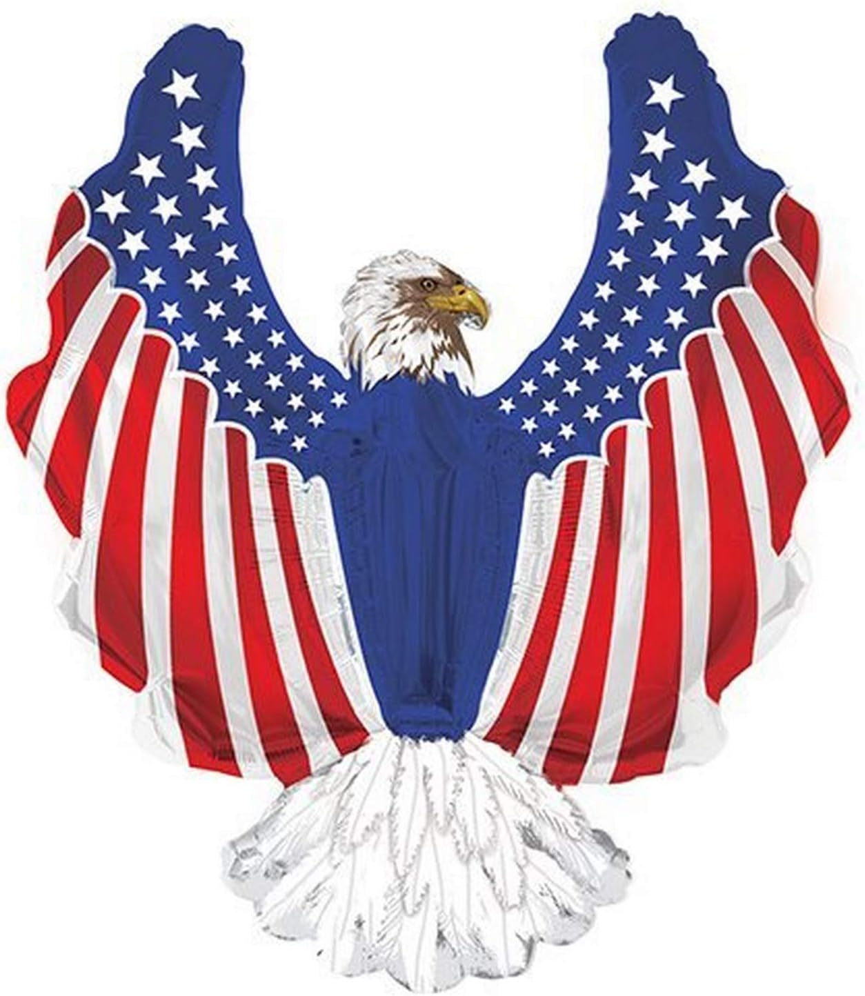 CTI Balloons Foil Balloon Patriotic Eagle Shape, 36", Multicolored