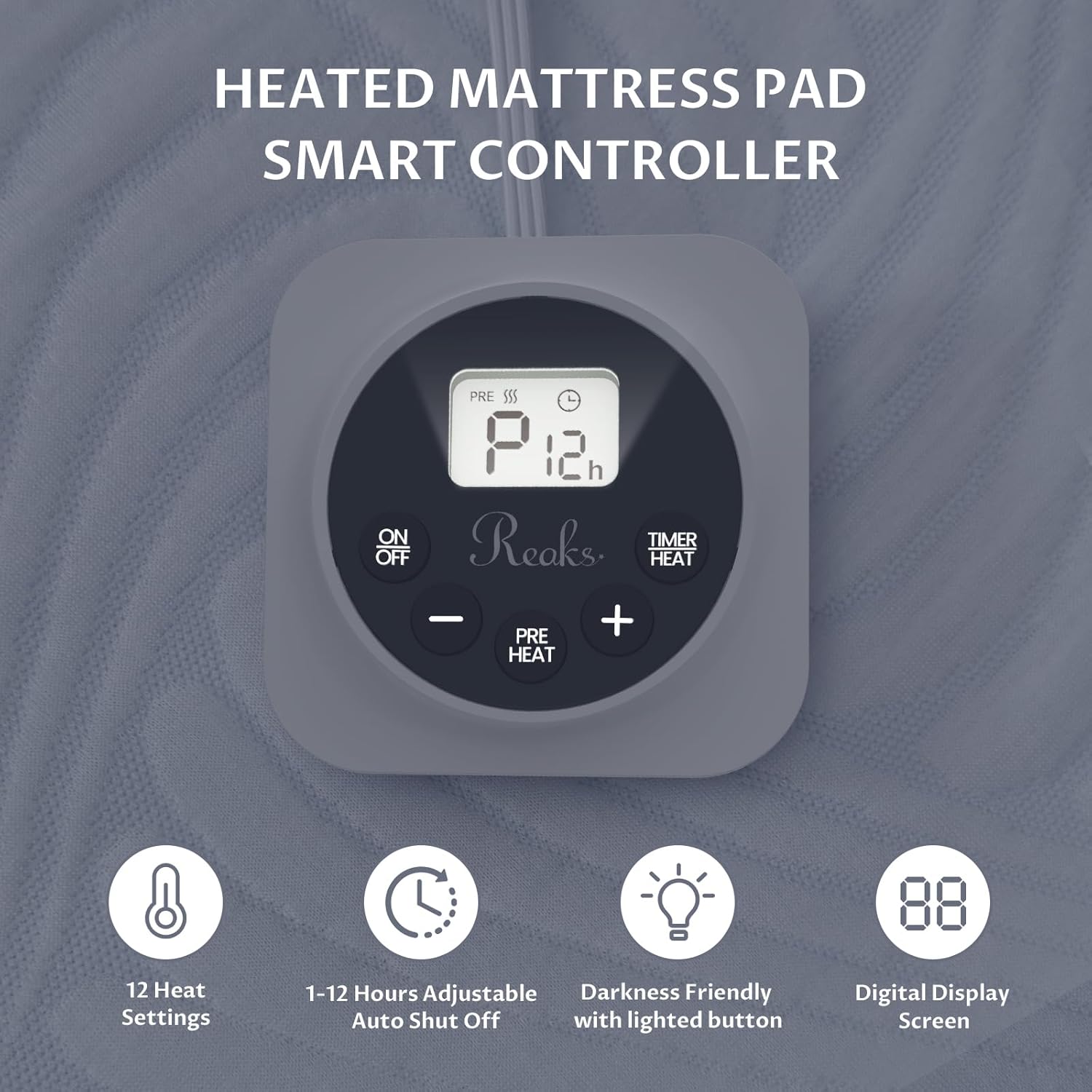 Heated Mattress Pad King, 3D Air Fabric, Preheat & Memory for Cold Winter