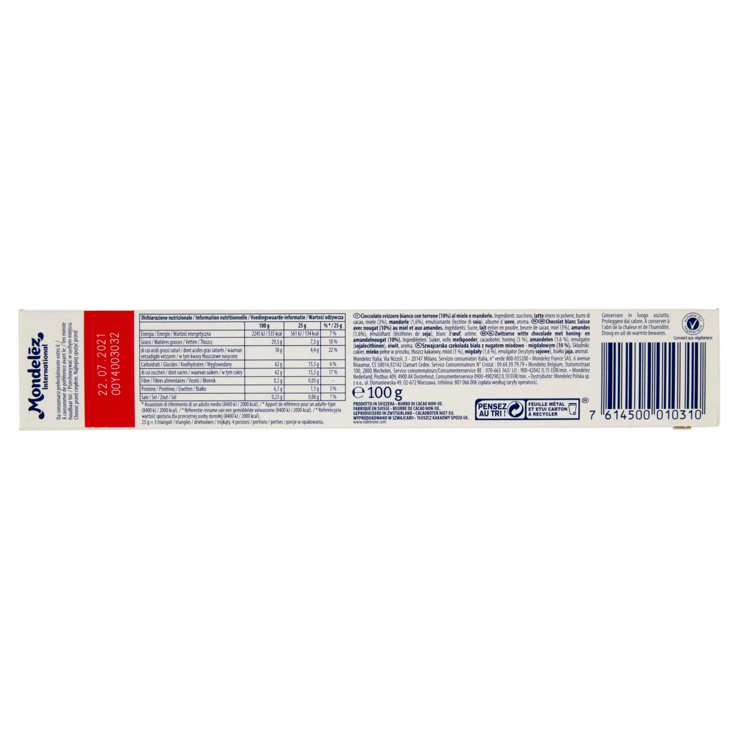 Toblerone White 100g