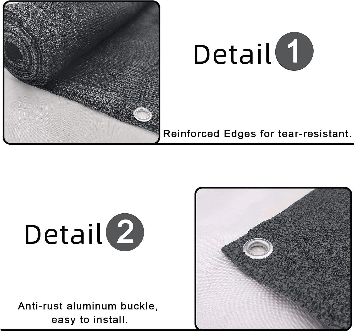 SUNLAX 3'x10' Black Balcony Privacy Screen Fence Windscreen 90% UV Block