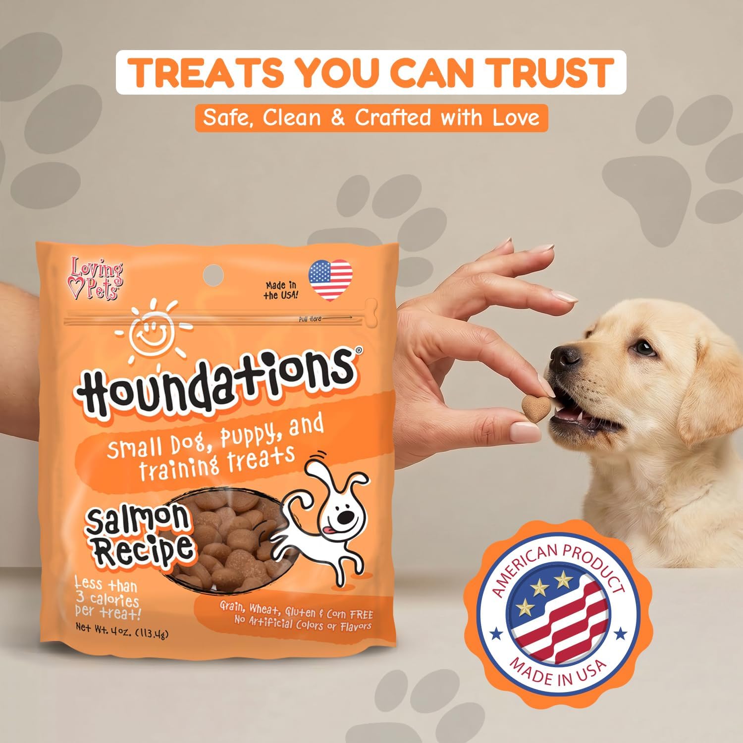 Loving Pets Houndations Chicken Dog Training Treats | All Natural | 2.6 Calories Per Treat | Grain-Free, Wheat-Free, Gluten-Free & Corn-Free | for Small Dogs & Puppies, 4 oz