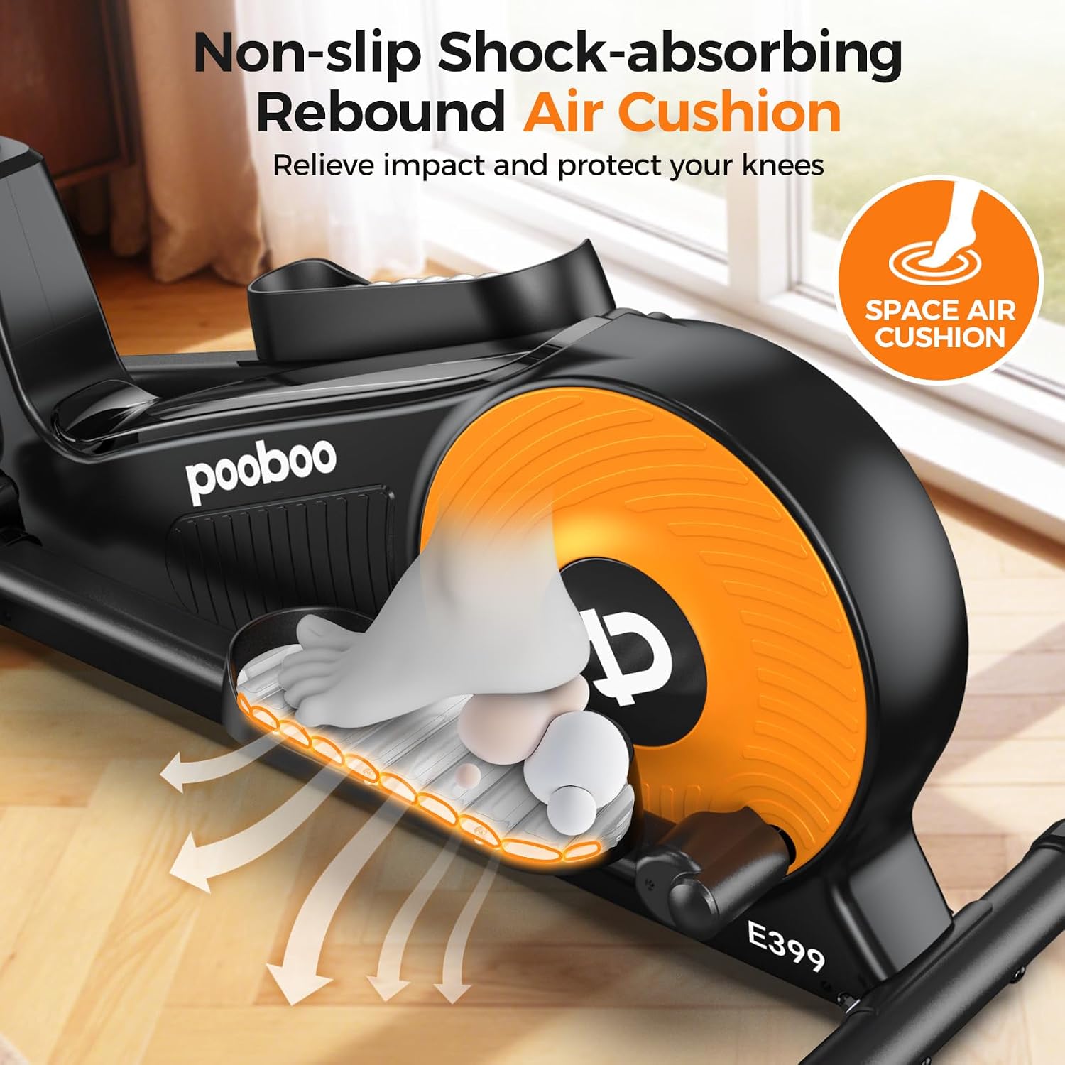 pooboo Elliptical Machine, Elliptical Exercise Machine with 16-Level Resistance&Quiet Magnetic Driving System, Elliptical Machine for Home with LCD Monitor&15.5-17IN Stride, 350LBS Weight Capacity