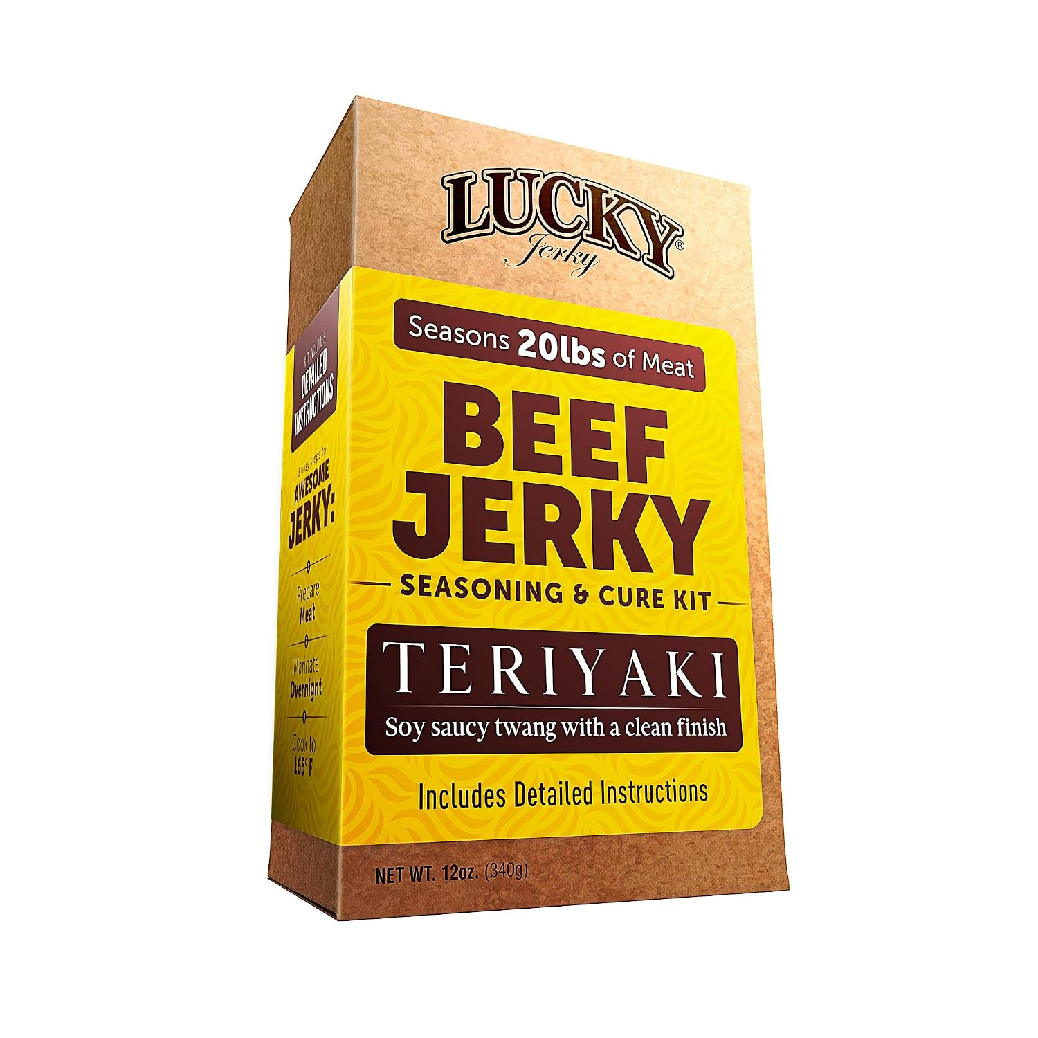 Lucky Jerky Ultimate Savory DIY Beef Jerky Seasoning and Cure Kit, 12 Oz | Make Your Own with Original, BBQ, Teriyaki, and Sweet & Spicy, Seasons 5 lbs per Flavor, 20 lbs Total