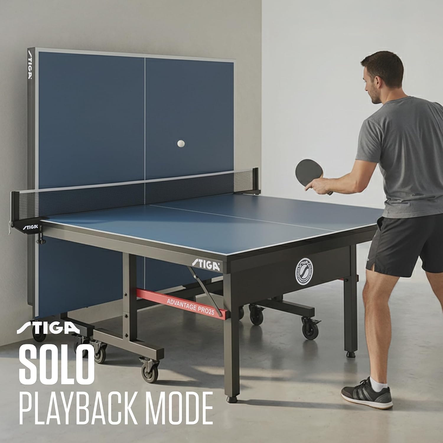 STIGA Advantage Series Indoor Ping Pong Table, Foldable Table Tennis Table - 13, 15, 18, and 25mm Tabletops - Quickplay 10 Minute Assembly - Playback Mode - Recreational- to Tournament-Level