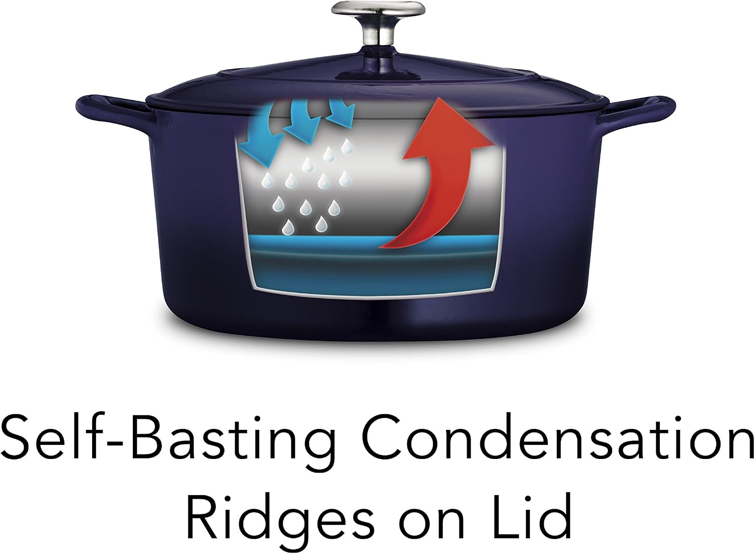 Tramontina Bestow Enameled Cast Iron 4-Qt Braiser Pan with Lid, Blue | Oven-to-Table Casserole Dish, Great for Shallow Braises & Simmers