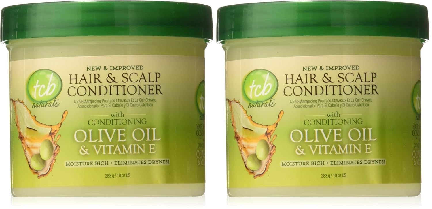 TCB Naturals Conditioner Hair & Scalp Olive Oil & Vitamin-E Jar, 10 Ounce
