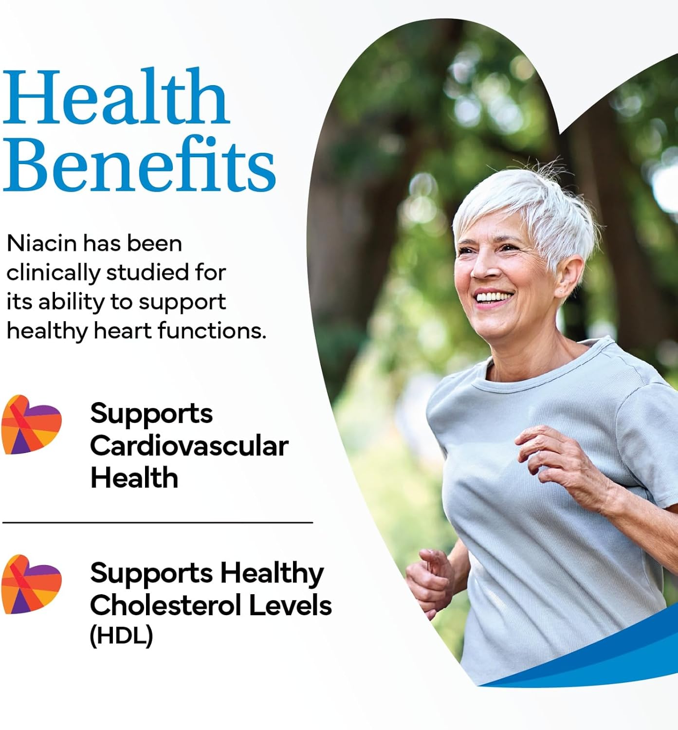Slo-Niacin Slow Release Niacin 500mg – Vitamin B3 Supplement for Heart Wellness – Flush-Free B3 Vitamins for Cholesterol & Cardiovascular