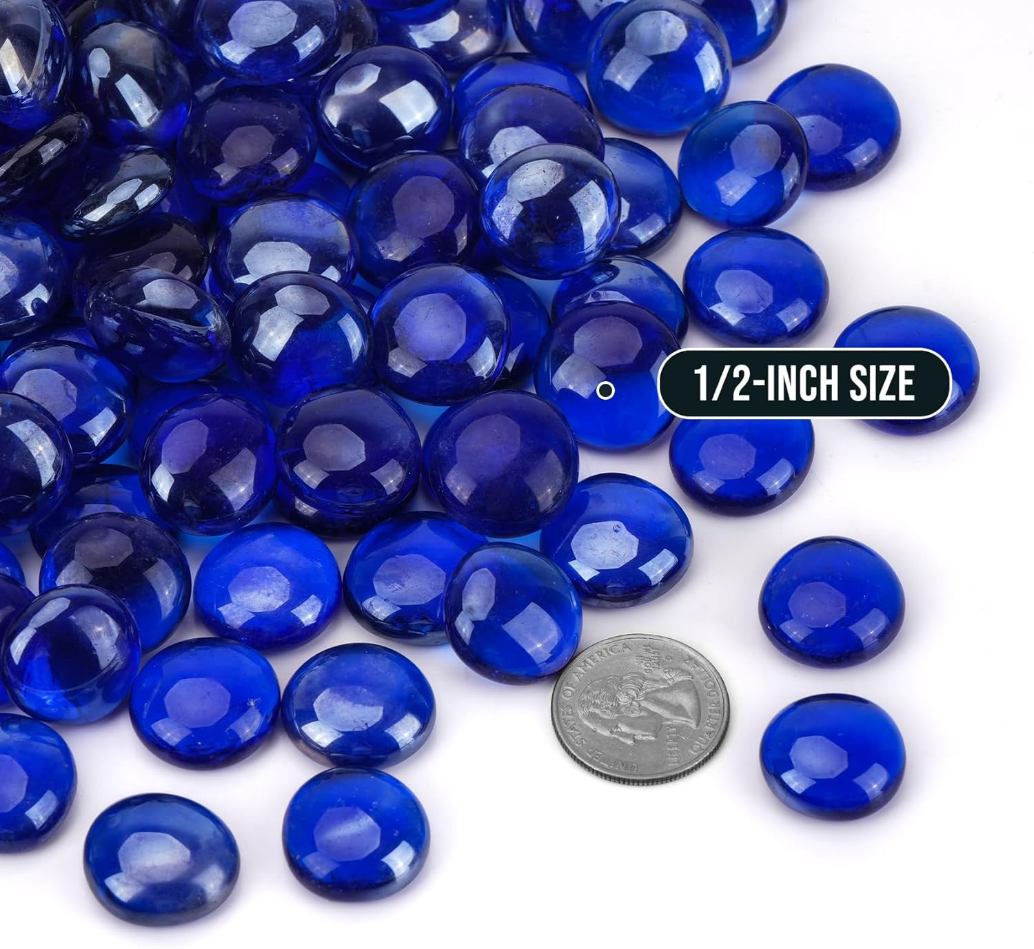 Skyflame 10-Pound Fire Glass Beads for Fire Pit Fireplace, Onyx Black