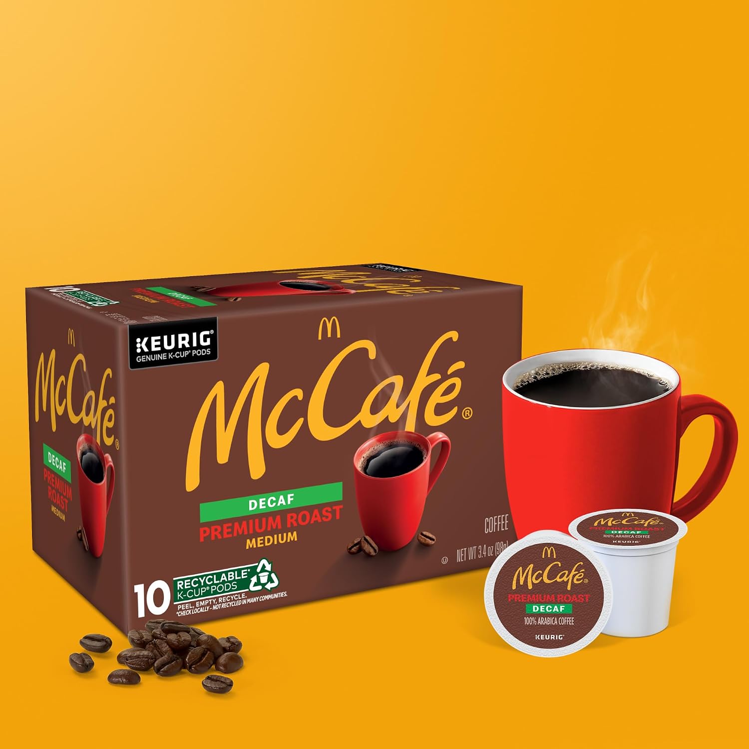 McCafe Premium Roast Decaf Coffee, Single Serve Keurig K-Cup Pods, Decaffeinated, 96 Count (4 Packs of 24)
