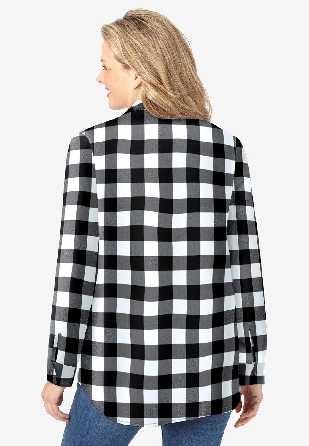 Woman Within Pintucked Flannel Shirt