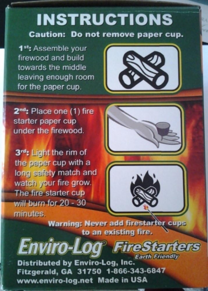 NEW Enviro-Log Environment Friendly Firestarters 2 PACK (48 firestarters) for Fireplace Wood Stove Fire Pit