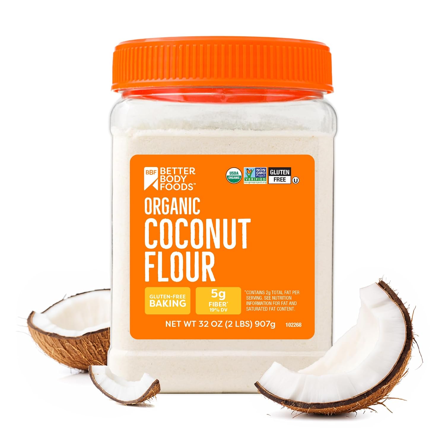 BBF Organic Coconut Flour 2 lb, Gluten free, Keto & Paleo Baking