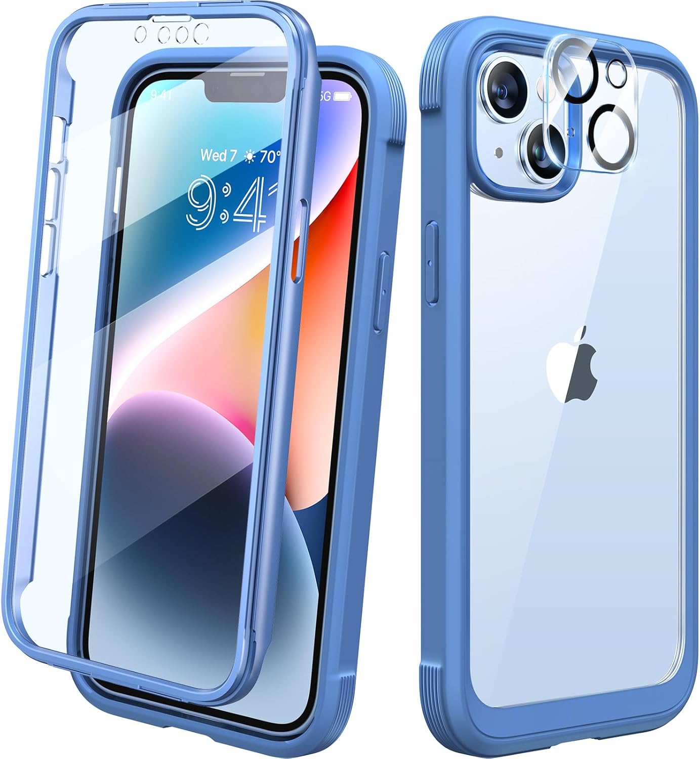 Diaclara Designed for iPhone 12 Mini Case, Full Body Rugged with Built-in Touch Sensitive Anti-Scratch Screen Protector