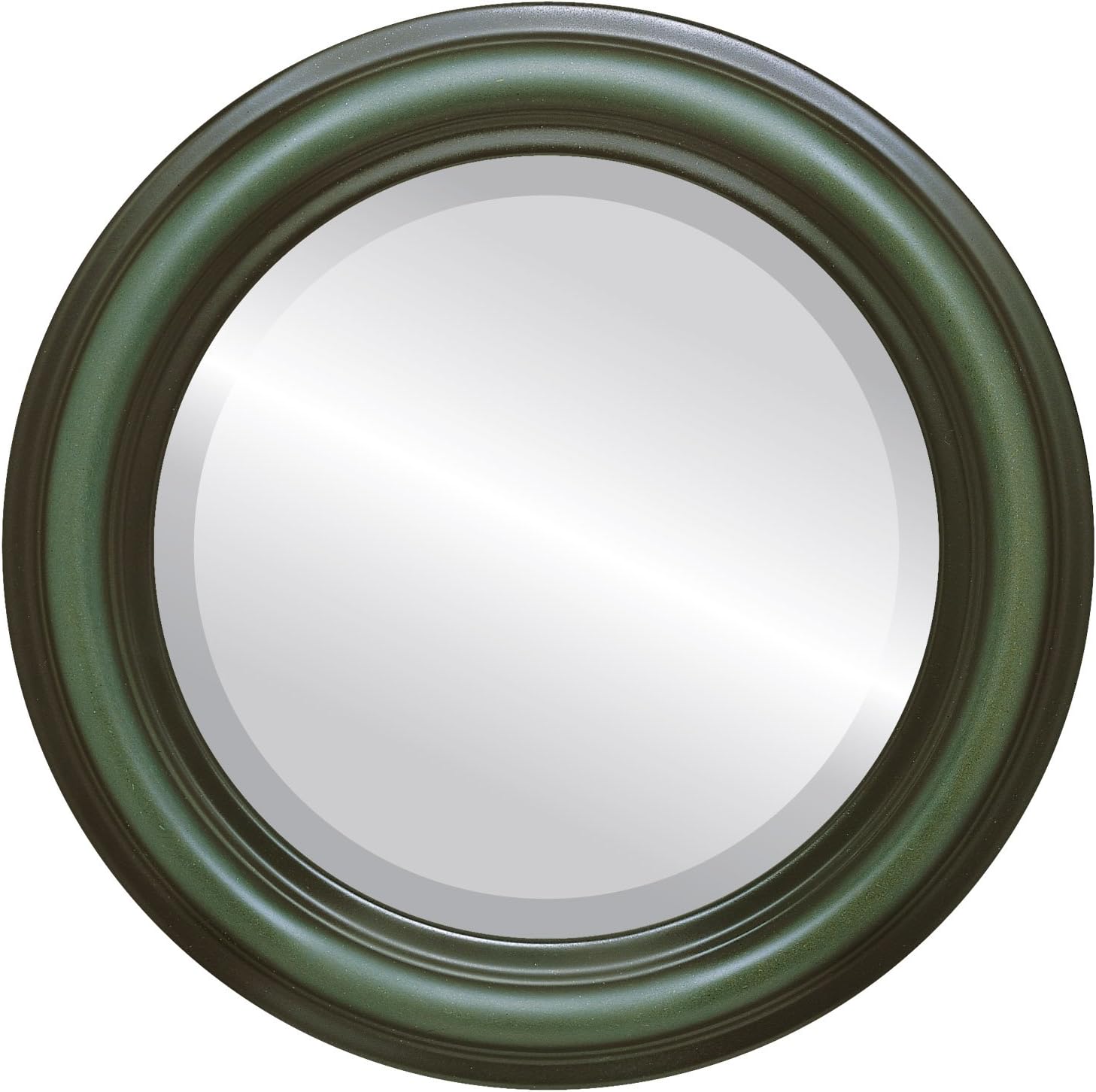 OVALCREST Round Beveled Wall Mirror for Home Decor - Philadelphia Style - Rubbed Bronze - 22x22 Outside Dimensions