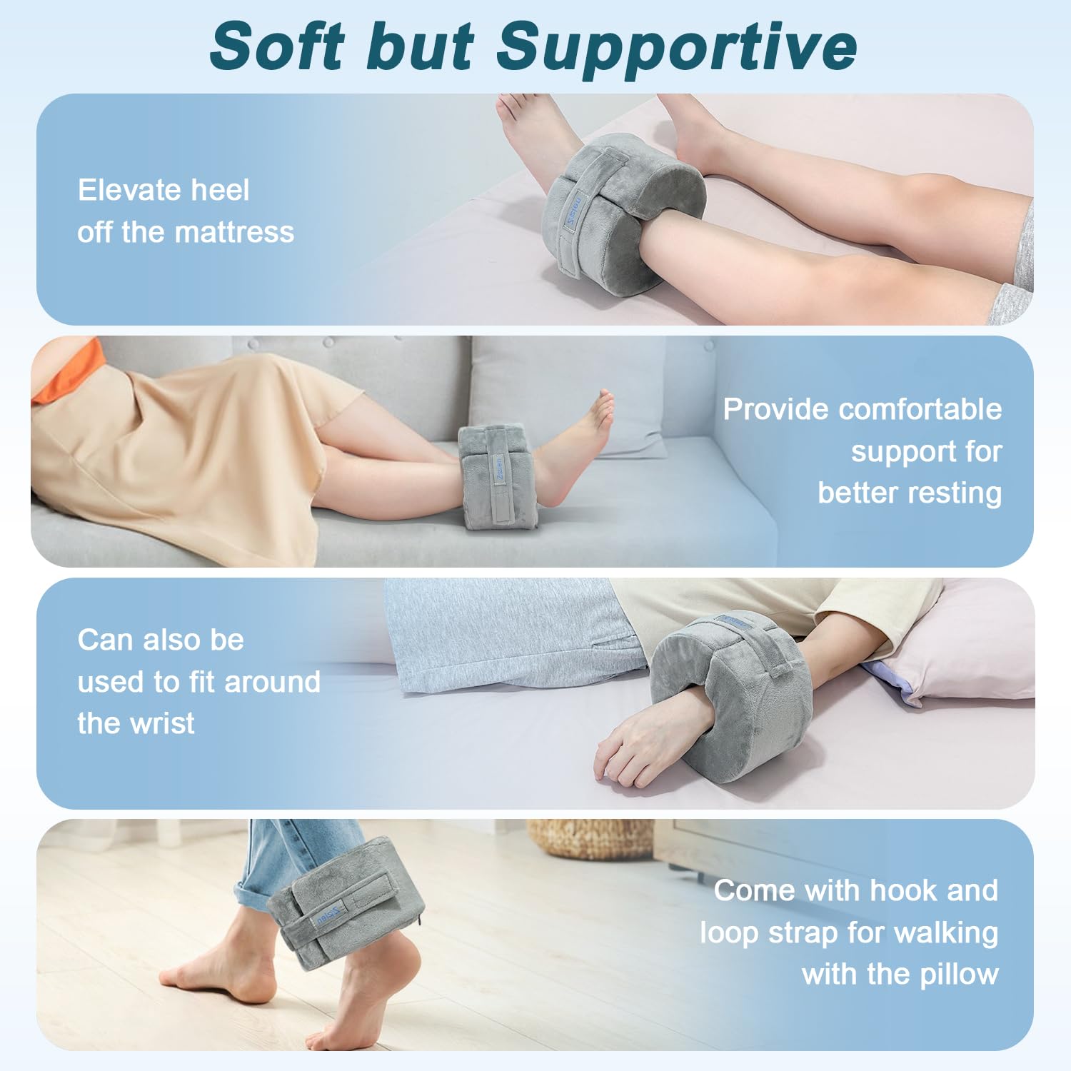 Foot Elevation Pillow Ankle Protector Support Elevated Foot Heel Pillow Elevator Feet Foam Wedge Leg Rest Post Surgery Pillow Bed Pressure Sore