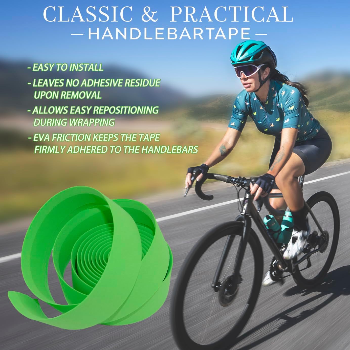 KINGOU EVA Road Bike Handlebar Tape Bicycle Bar Wraps - 2PCS Per Set
