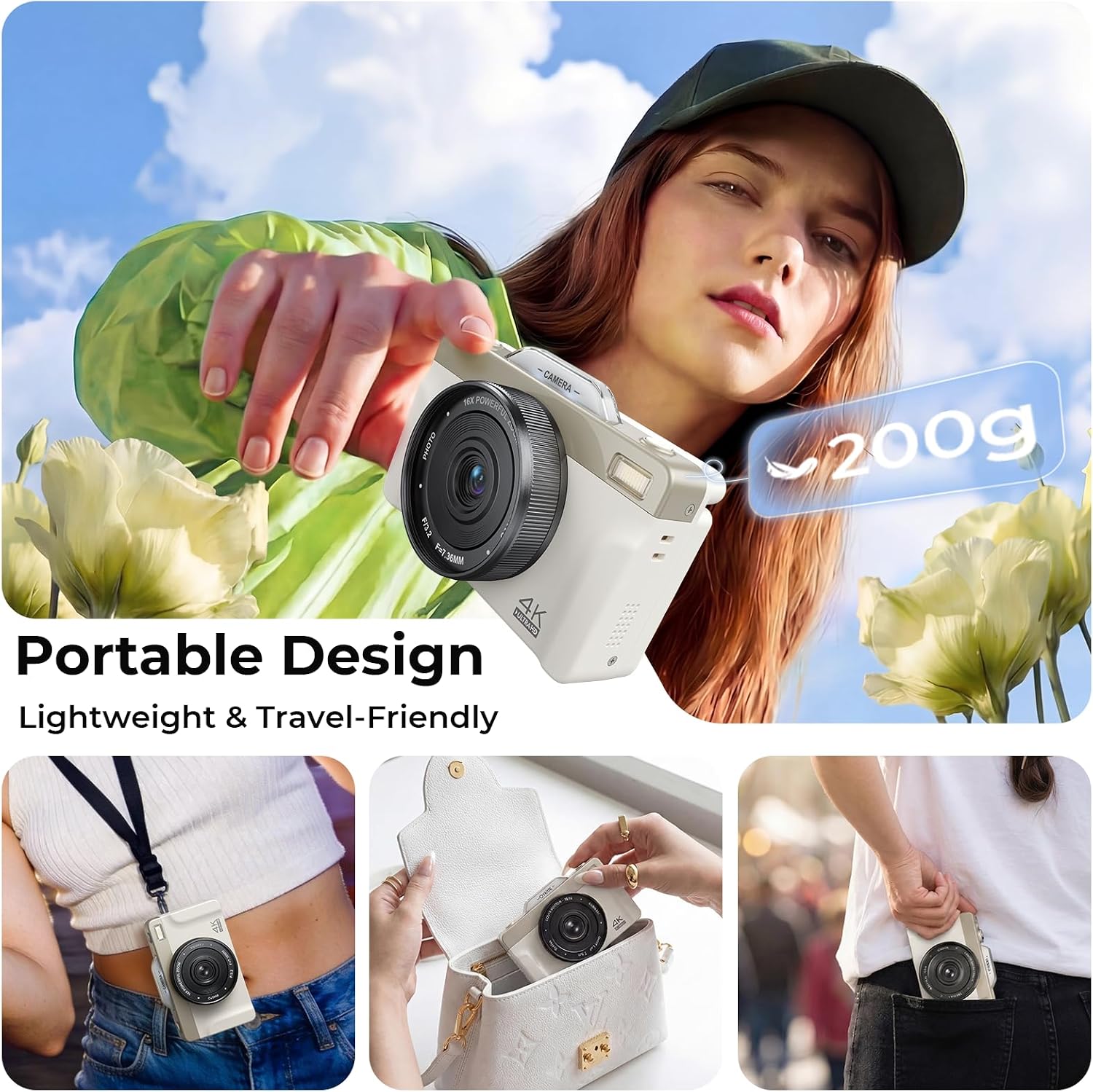 4K Digital Camera for Photography, 2026 Latest 64MP Autofocus WiFi Vlogging Camera for YouTube