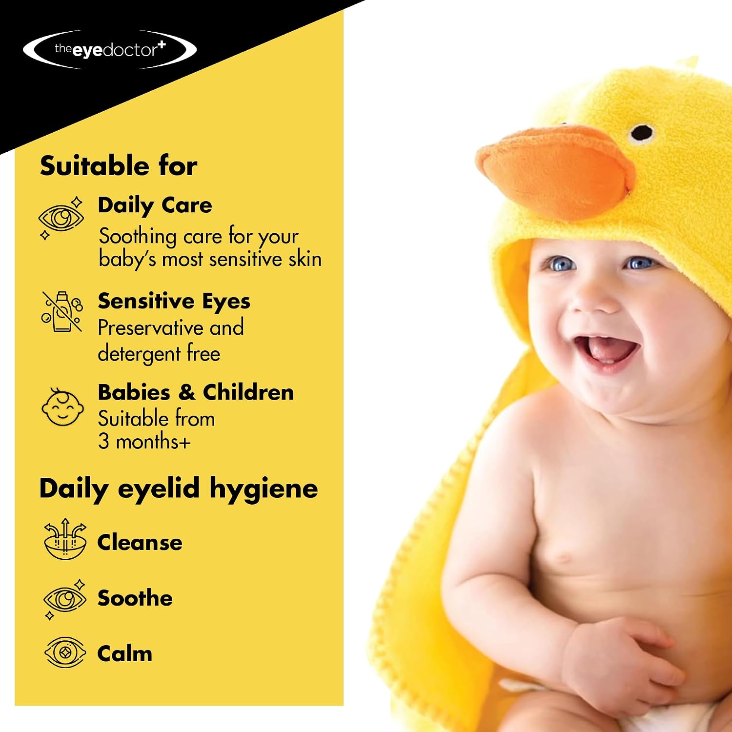 The Eye Doctor Sensitive Baby Eye Wipes x40 - Sterile Baby Eyelid Wipes for Daily Care - Preservative