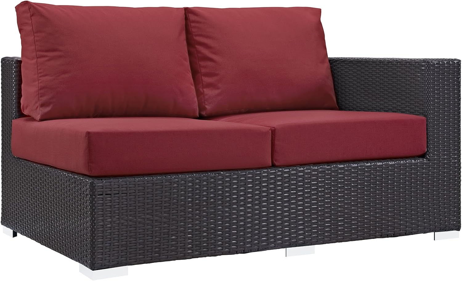 Modway Convene Wicker Rattan Outdoor Patio Loveseat in Espresso White