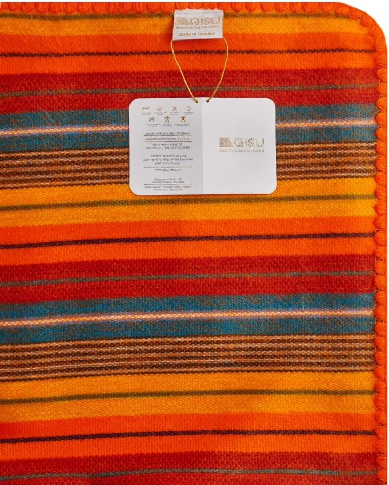 QISU Alpaca Wool Blanket Throw | Large, Beautiful, Warm, Variegated | 85 x 65 inches | Ultra-Soft, Hypoallergenic and Breathable | Non-Itchy or Scratchy Fabric (Green Variegated)