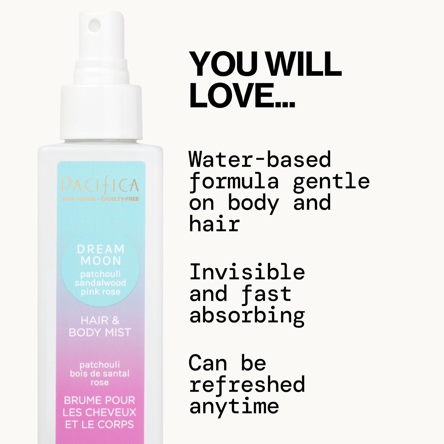 Pacifica Island Vanilla Hair Mist Perfume and Full Body Spray for Women - Fragrance Spray for A Mood-Lifting Experience, Paraben-Free, Clean Beauty No Alcohol, Vegan & Cruelty-Free, 6 oz oz