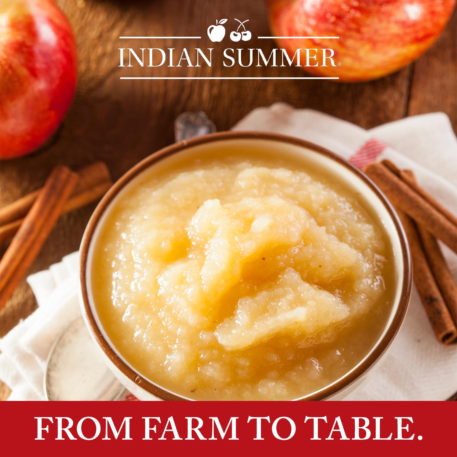 Indian Summer Chunky Peach Applesauce, 23 Ounce (Pack of 6), Made in USA