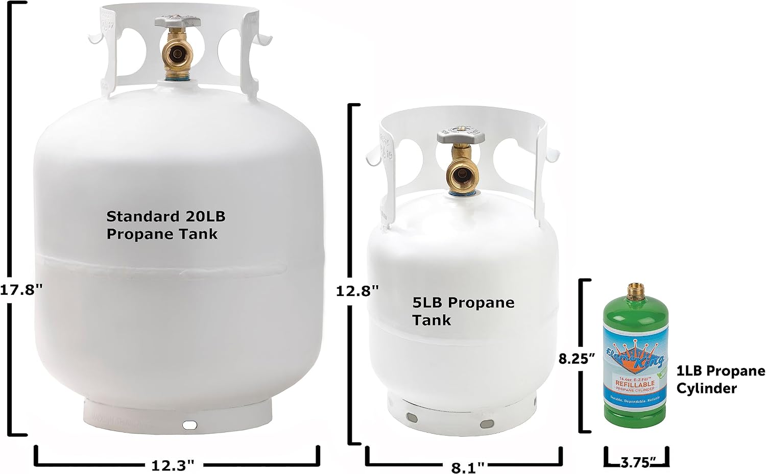 FLAME KING YSN5LB 5 Pound Propane Tank Cylinder, Great For Portable Grills, Fire Pits, Heaters And Overlanding, White | camping-hammocks