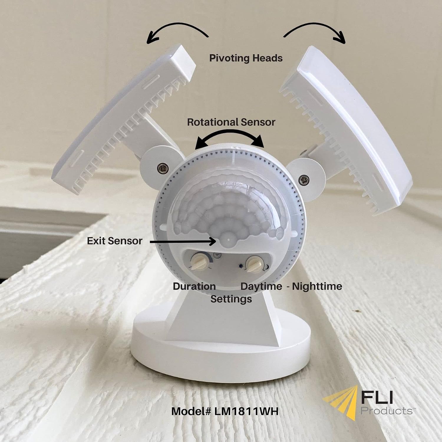 LED Outdoor Motion Sensor Security Floodlight – 1100 Lumens, 180° Detection, Weatherproof Design, Versatile Eave or Wall Mounting, Exit Detection