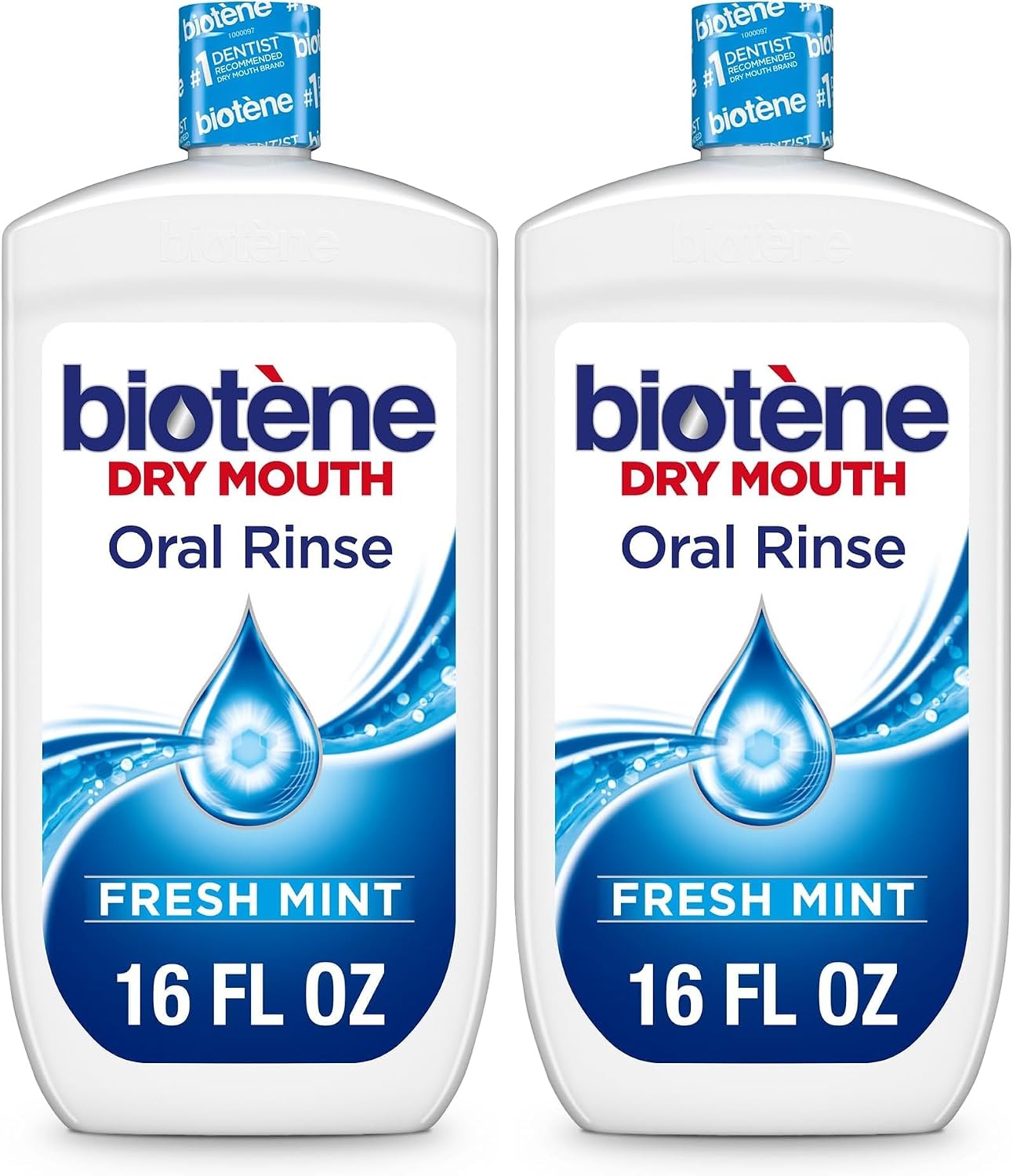 Biotene Oral Rinse Mouthwash for Dry Mouth, 33.8 fl oz | Breath Freshener and Dry Mouth Treatment, Fresh Mint, Alcohol-Free Mouthwash