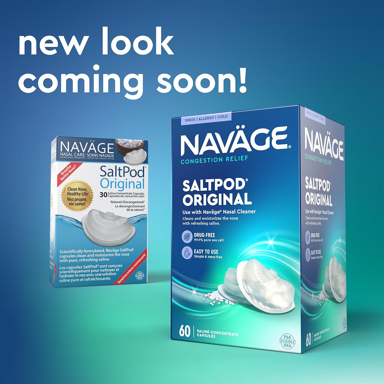 Navage® SaltPods Refills, Original Sea Salt Formula, 90 Count | Pre-Measured Precision: Clears Mucus and Irritants for Breathable, Comfortable Sinuses