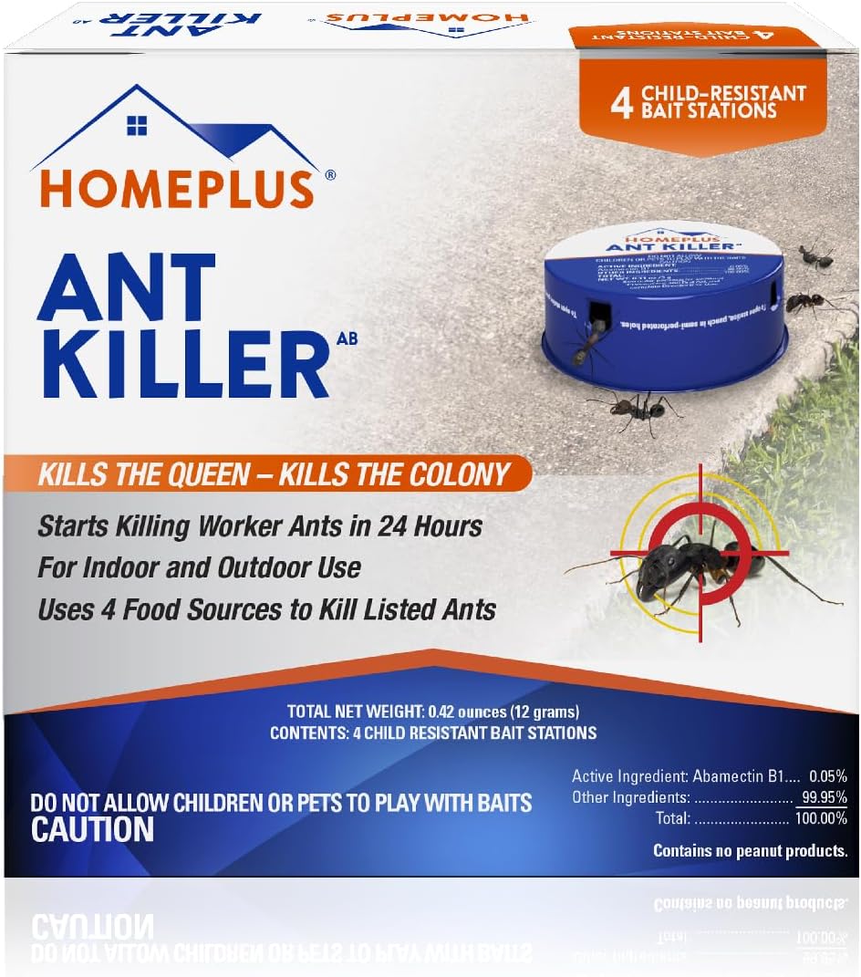 Homeplus™ Ant Killer AB, Metal Bait Station, Ants Killer for House, Ant Traps Indoor & Outdoor, 12 Pack