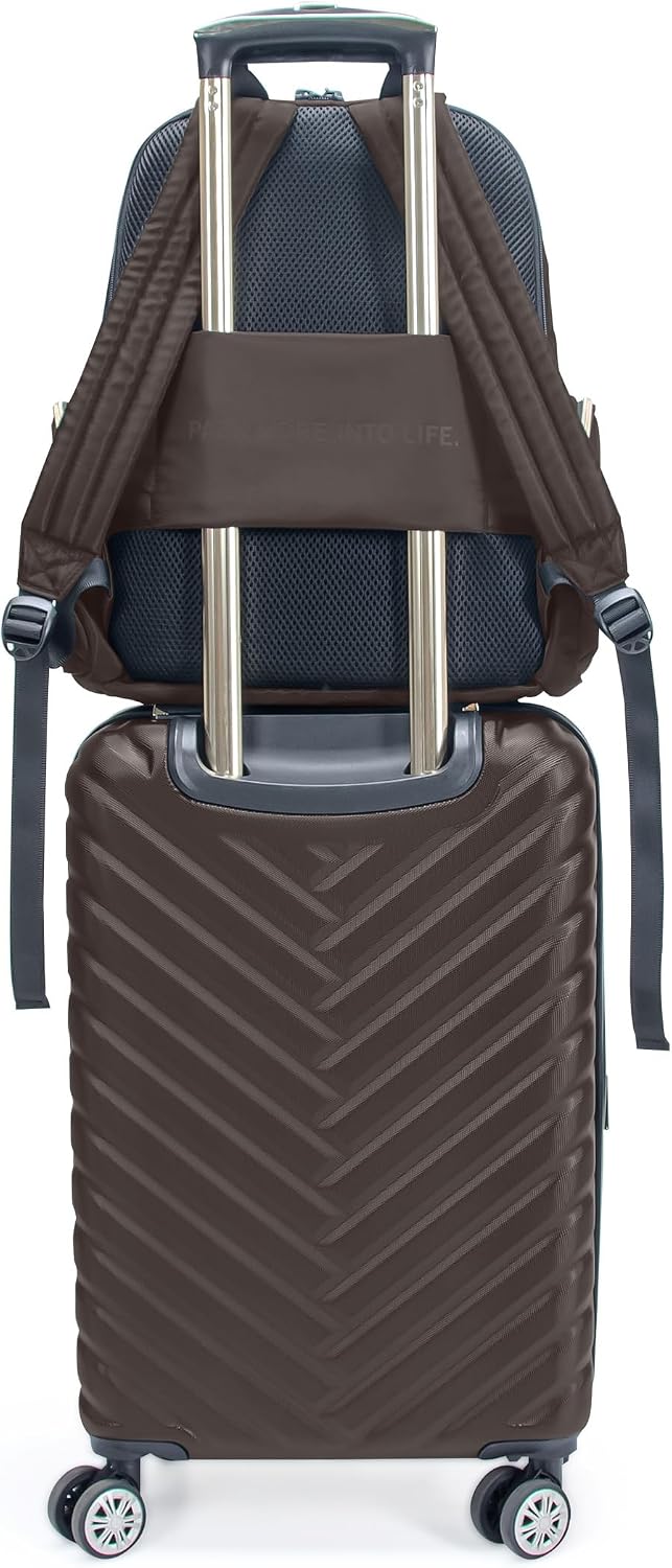 Kenneth Cole REACTION Madison Square Lightweight Hardside Chevron Expandable Spinner Luggage, Black, (28-Inch Checked)