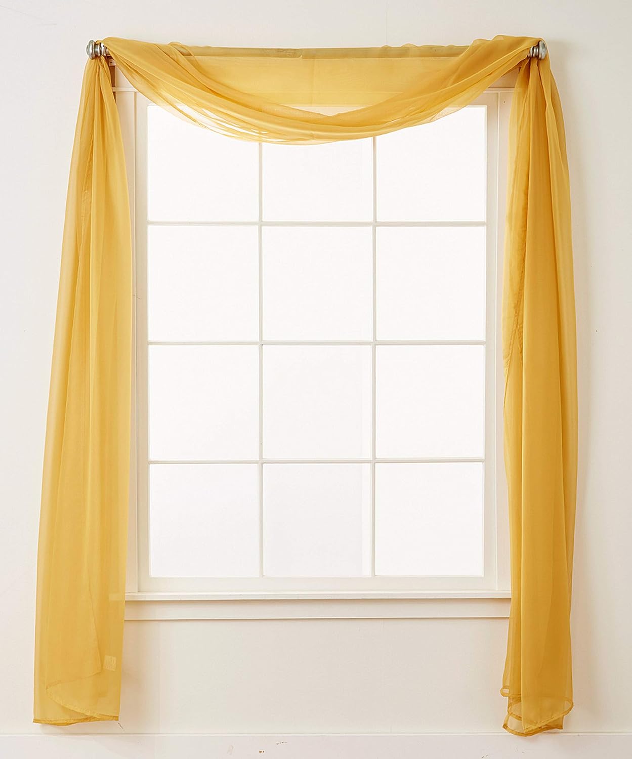 Elegant Comfort Luxury Sheer Curtains, Window Treatment Curtain Panels with Rod Pocket for Kitchen, Bedroom and Living Room (55 x 216-inches Long)