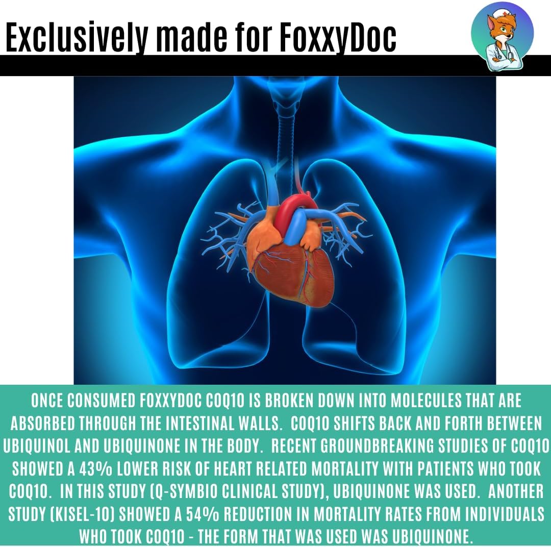 CoQ10 - Co-Enzyme Q10-200 mg - Excellent Value - 200 Caps - Quick Absorption - Veg. Caps - Non-GMO - Ubiquinone - Heart & Cellular Energy & Brain