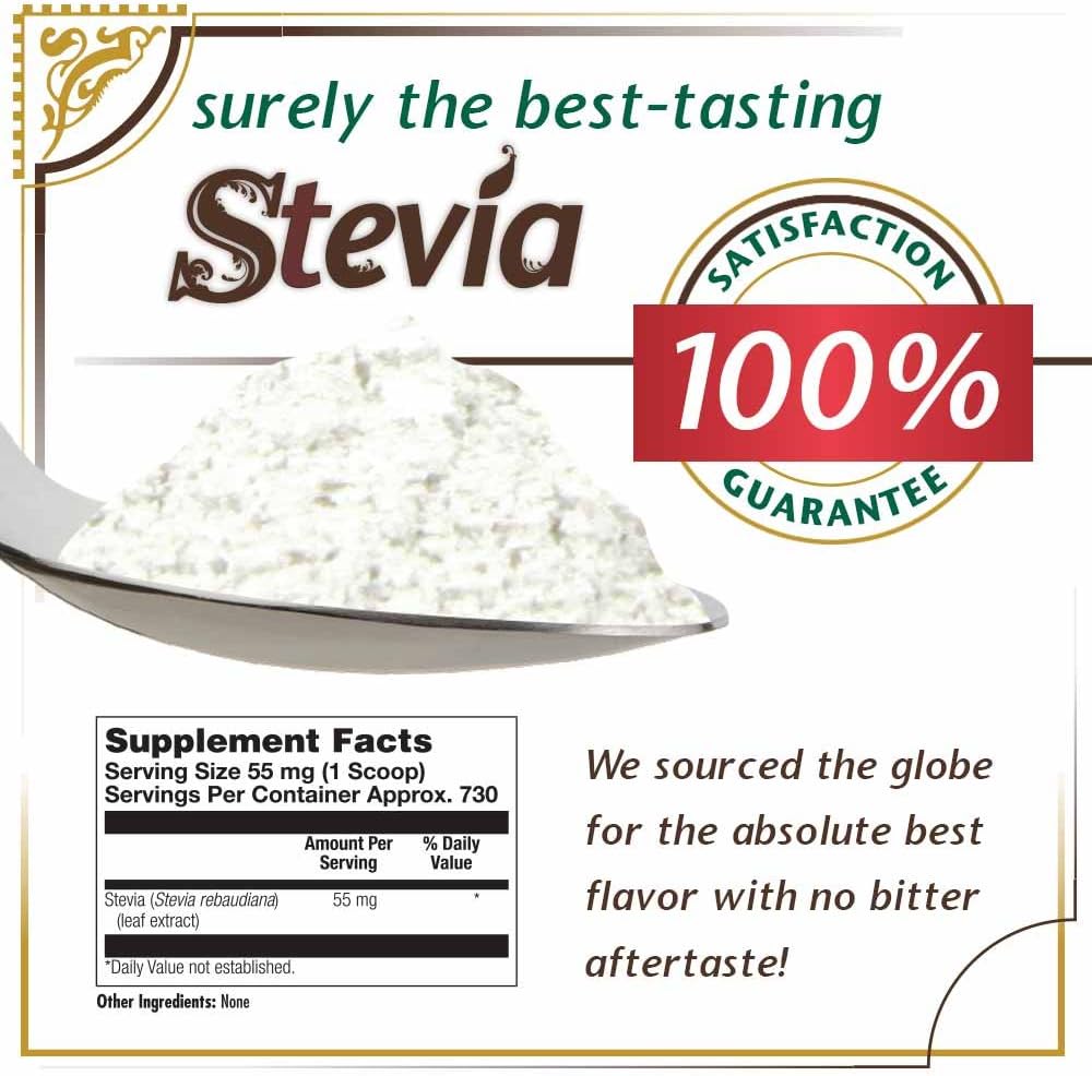 KAL Sure Stevia Extract Powder, Low Carb, Plant Based Stevia Sweetener, Great Taste, Zero Calories, Zero Sugar, Low Glycemic & Perfect for a Keto Diet, 60-Day Guarantee, Approx. 1820 Servings, 3.5oz | Zero Calorie Sweetener - Organic, Keto Friendly & Low…